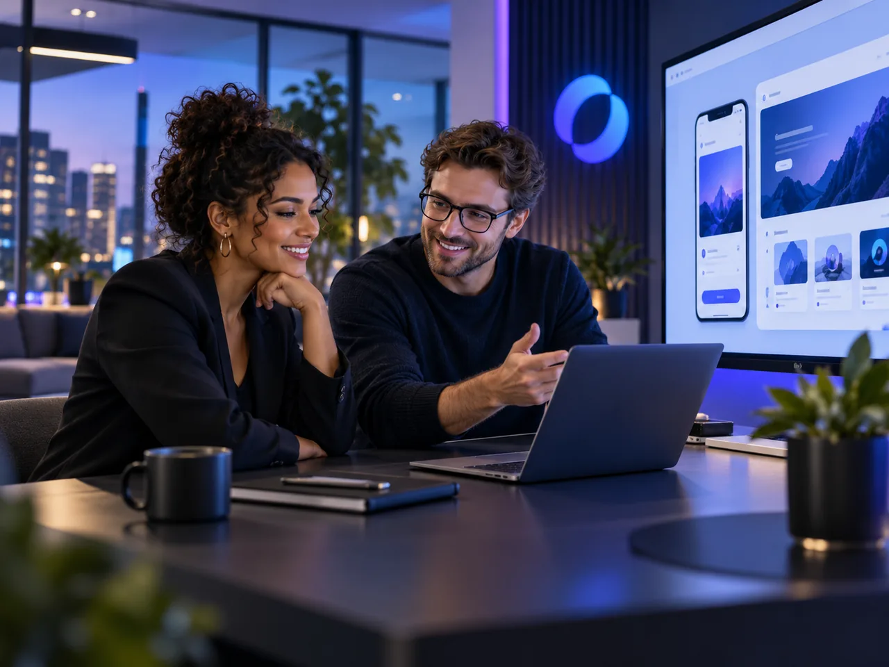 Equipo diseñando una app móvil